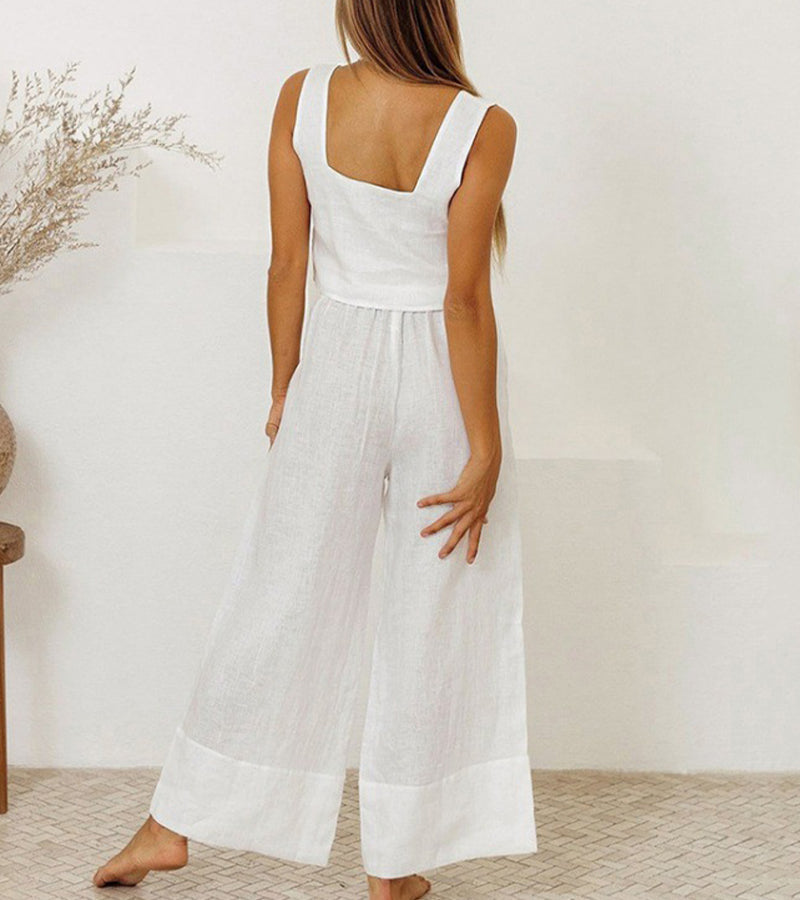 Megan - Minimalistisches Ensemble Top und Schlaghose