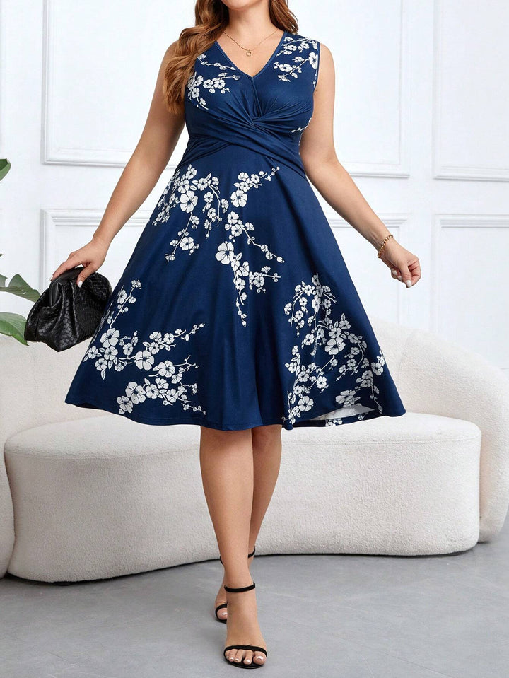 Danica - Blumenmuster Wickelkleid