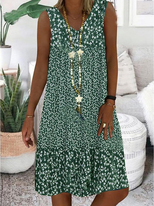 AYLA | ÄRMELLOSES KLEID MIT V-AUSSCHNITT