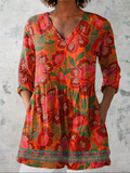 Cordula | Lange Bluse mit V-Ausschnitt