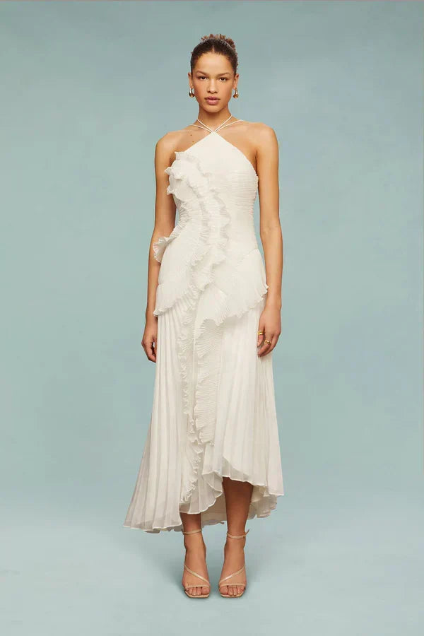 LIYANA | Elegantes Rüschen Maxikleid für Hochzeitsgäste