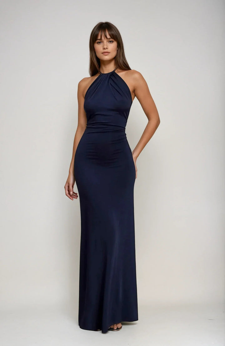 JANA | Elegantes Halterneck Maxikleid für Hochzeitsgäste