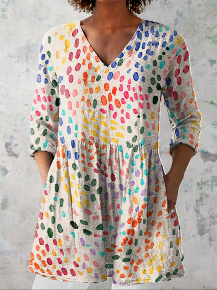 Ivonne | Lange Bluse mit V-Ausschnitt