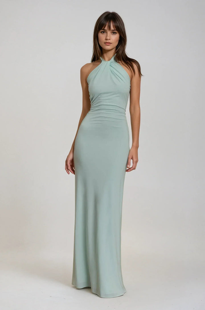 JANA | Elegantes Halterneck Maxikleid für Hochzeitsgäste