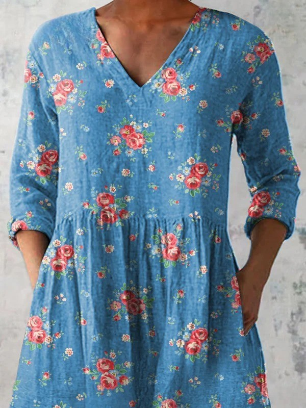 Mechthild | Lange Bluse mit V-Ausschnitt