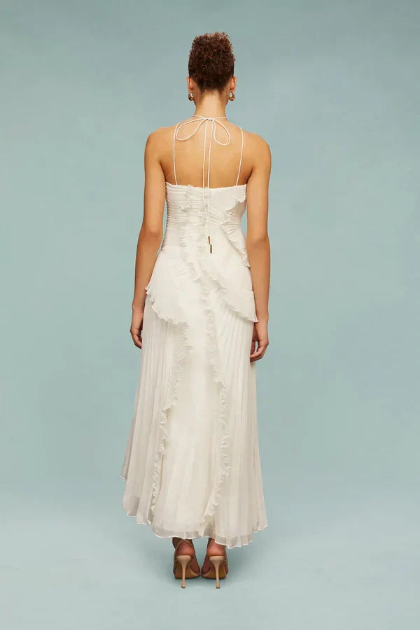 LIYANA | Elegantes Rüschen Maxikleid für Hochzeitsgäste