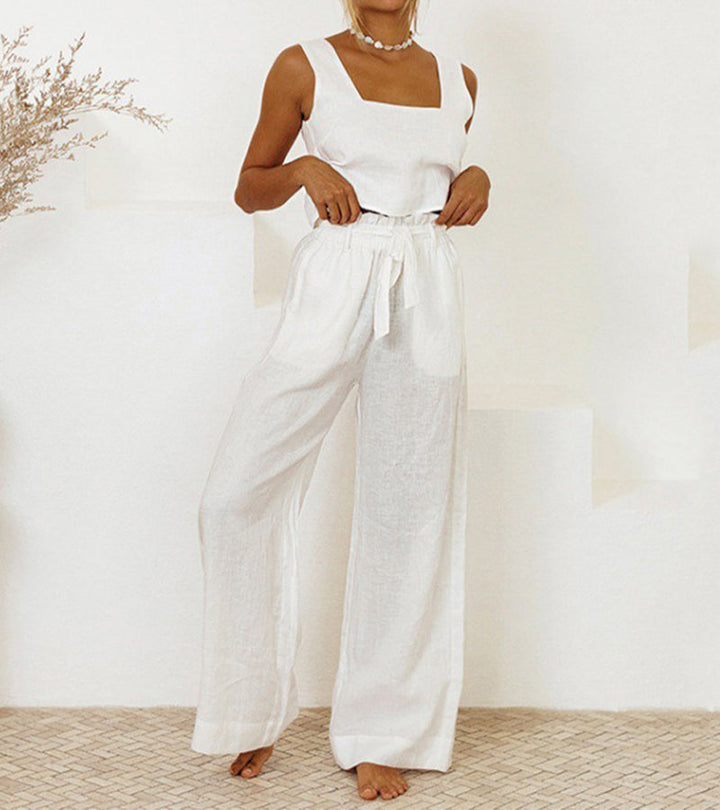Megan - Minimalistisches Ensemble Top und Schlaghose