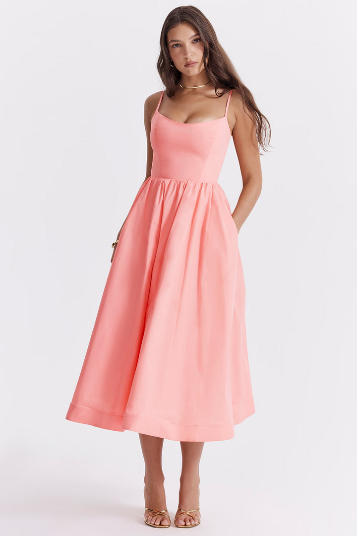 ESTELLE | Elegantes Korsett Midikleid für die Sommerhochzeit
