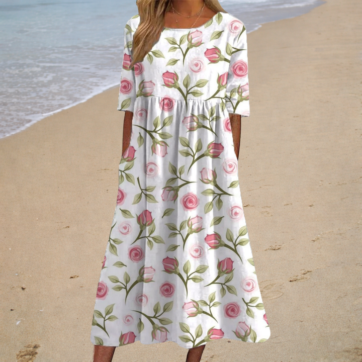 Clara | Fließendes langes Kleid – chic und bequem