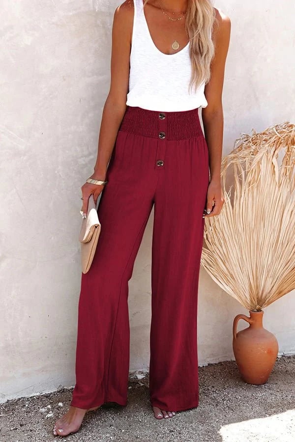 Riana - Hochtaillierte Lockere Hose