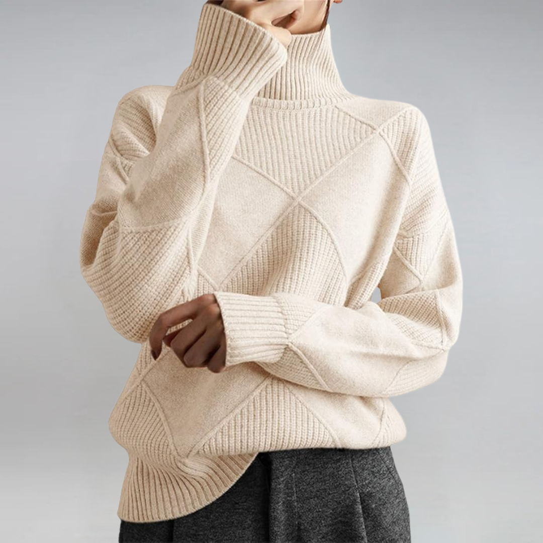 Lauren | Luxuriöser Kaschmirpullover mit Stehkragen