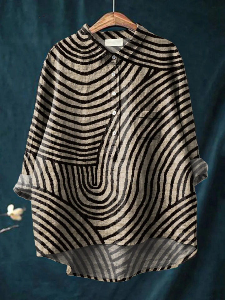Lotte | Legere Bluse mit kreisförmigem Linienprint