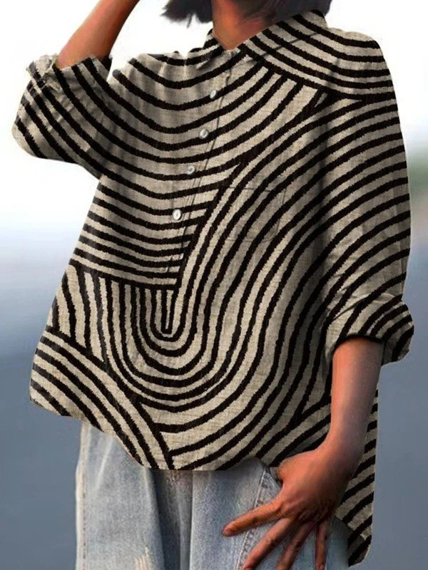 Lotte | Legere Bluse mit kreisförmigem Linienprint