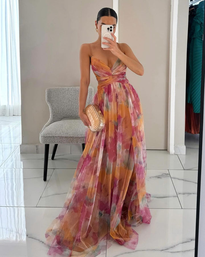 GISELLE | Fließendes Chiffon Maxikleid für Hochzeitsgäste
