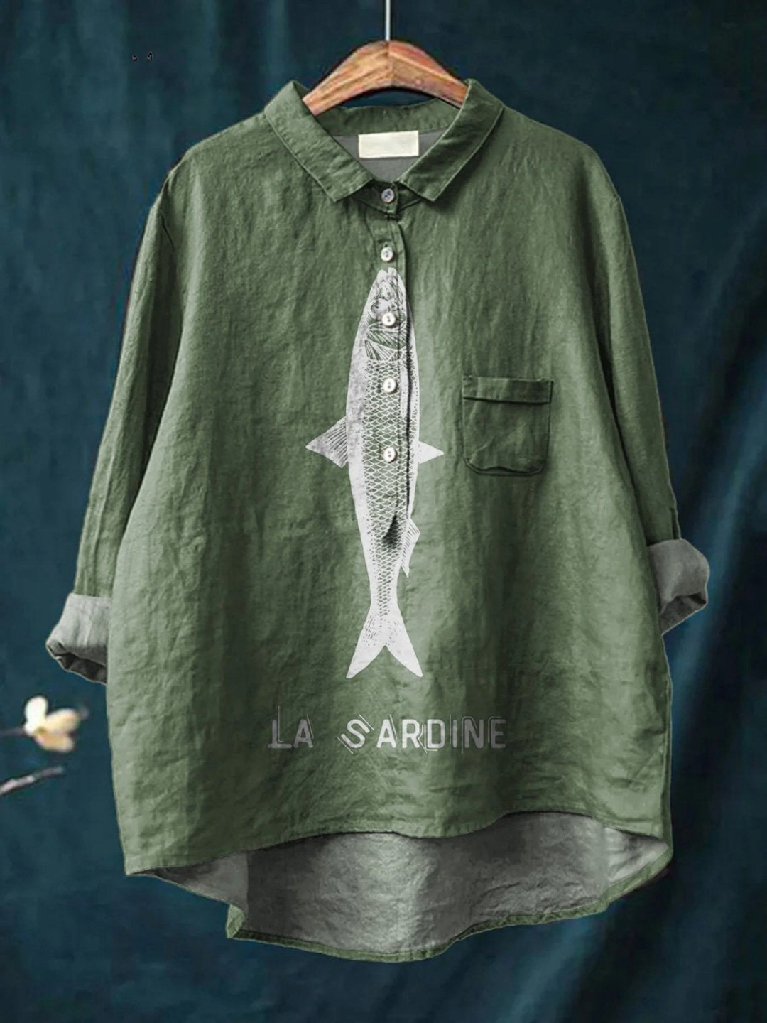 Rose | Legeres T-Shirt mit Sardinenprint