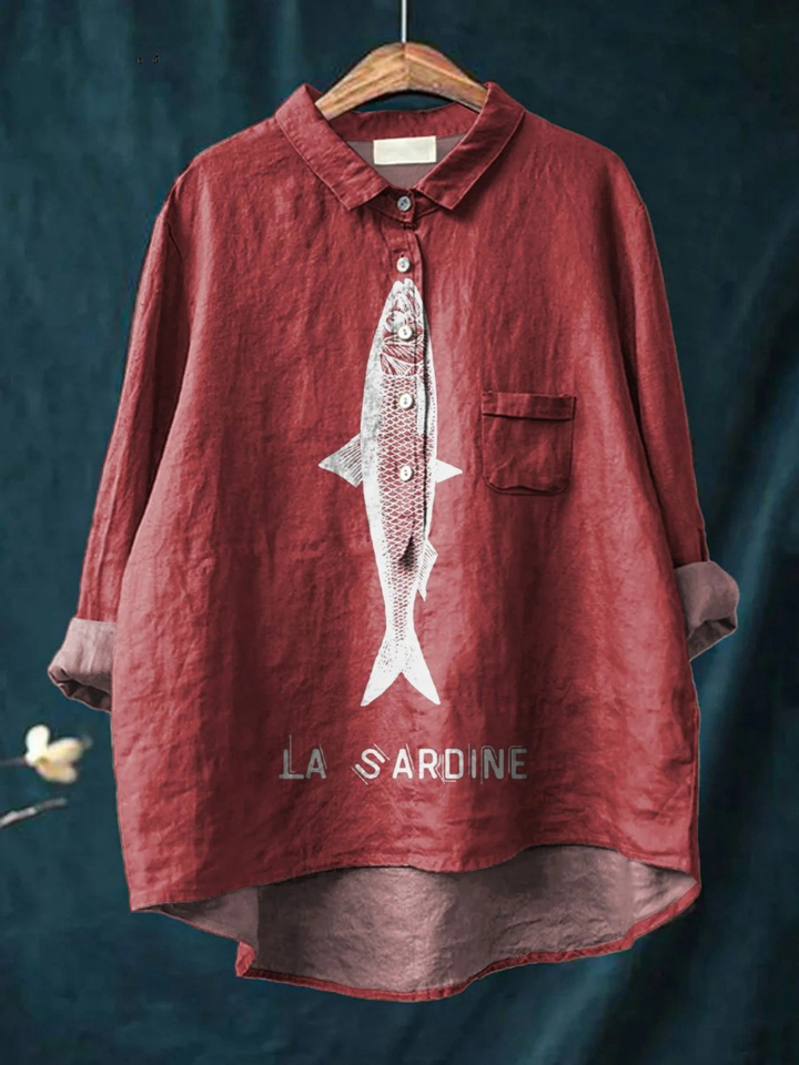Rose | Legeres T-Shirt mit Sardinenprint