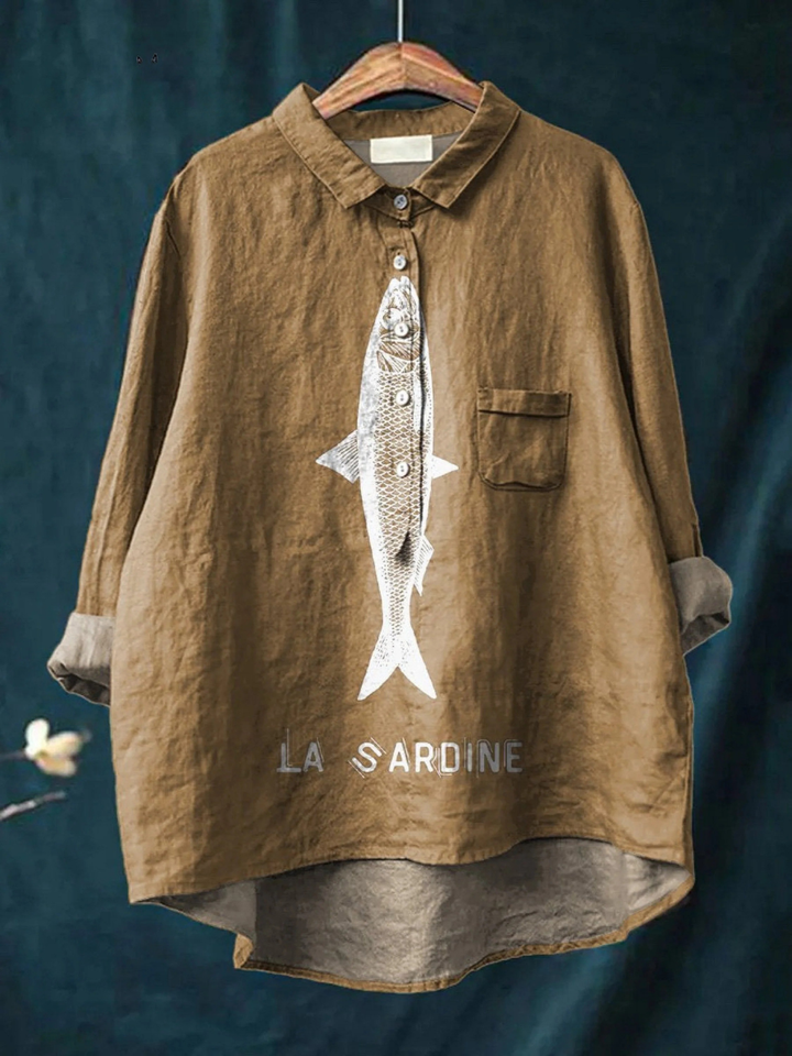 Rose | Legeres T-Shirt mit Sardinenprint