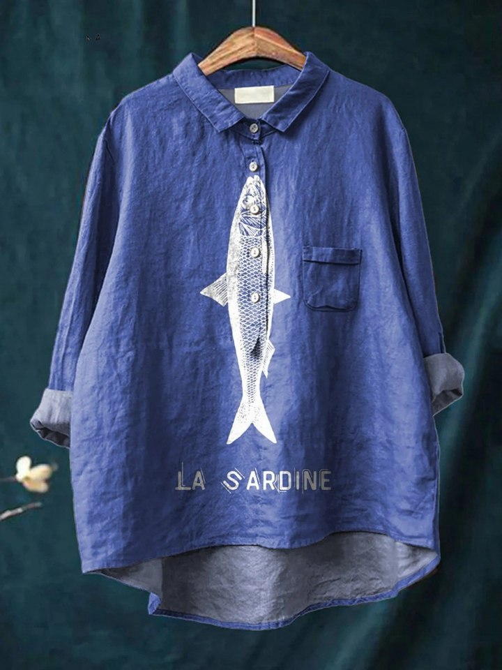 Rose | Legeres T-Shirt mit Sardinenprint