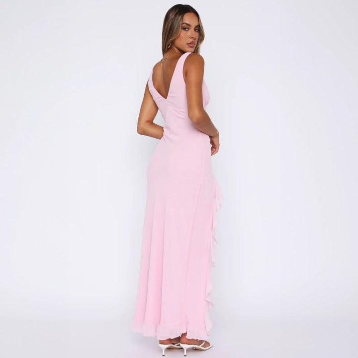 ROXY | Glanzvolles Kleid mit Rüschenkragen für Hochzeitsgäste