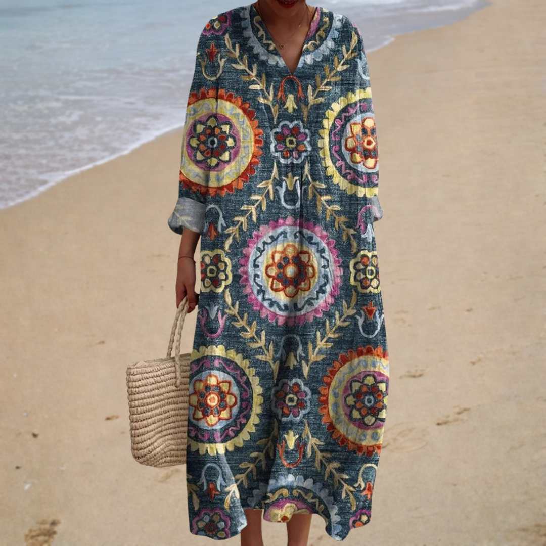 Helene | Figurschmeichelndes Sommerkleid mit Print
