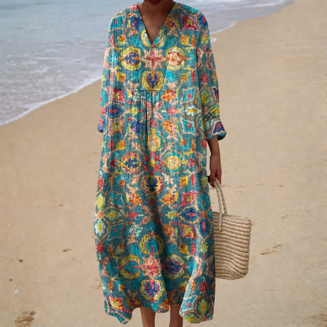 Katharina | Figurschmeichelndes Sommerkleid mit Print