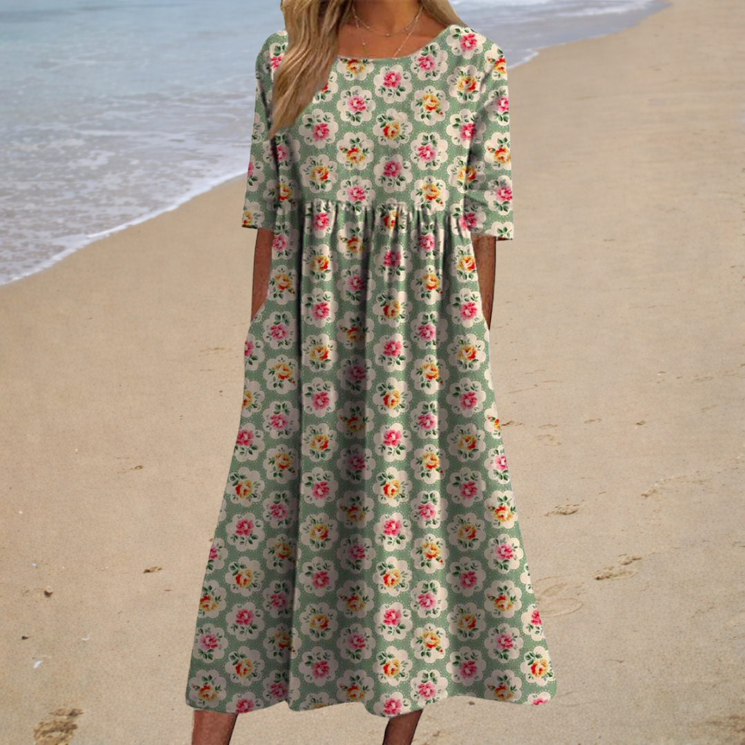 Clara | Fließendes langes Kleid – chic und bequem