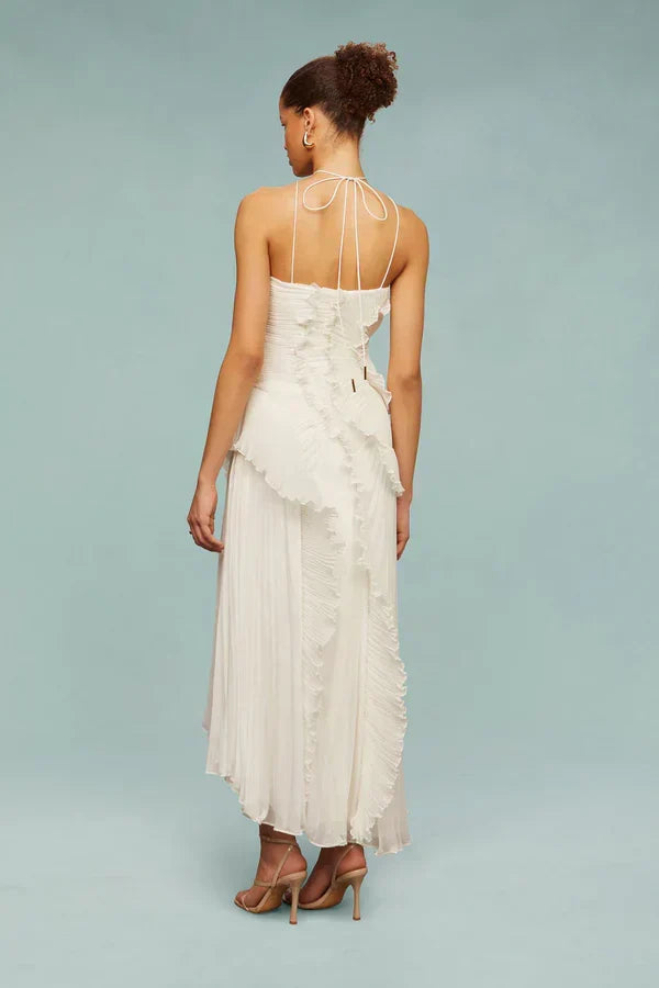 LIYANA | Elegantes Rüschen Maxikleid für Hochzeitsgäste
