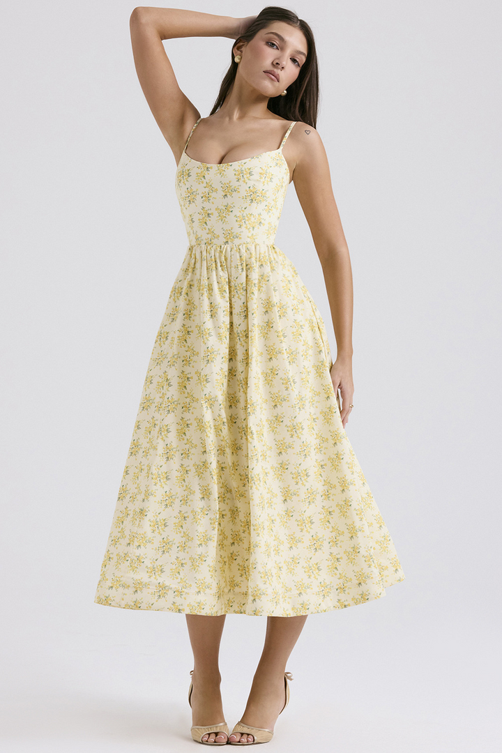 ESTELLE | Elegantes Korsett Midikleid für die Sommerhochzeit