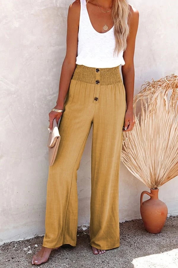 Riana - Hochtaillierte Lockere Hose