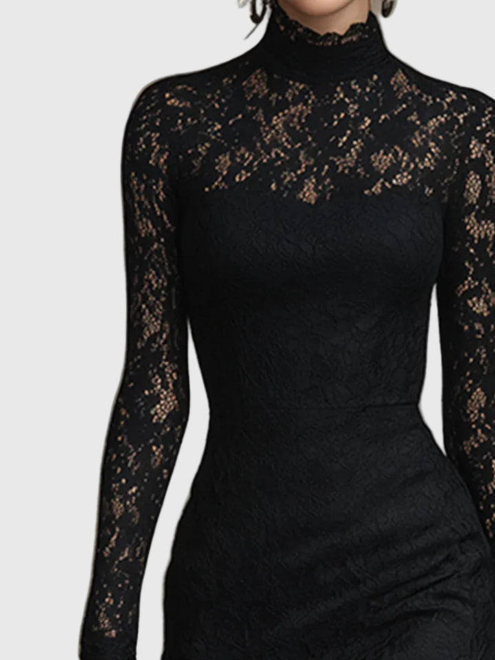 Monica | Elegantes Maxikleid mit ausgestelltem Spitzenrock