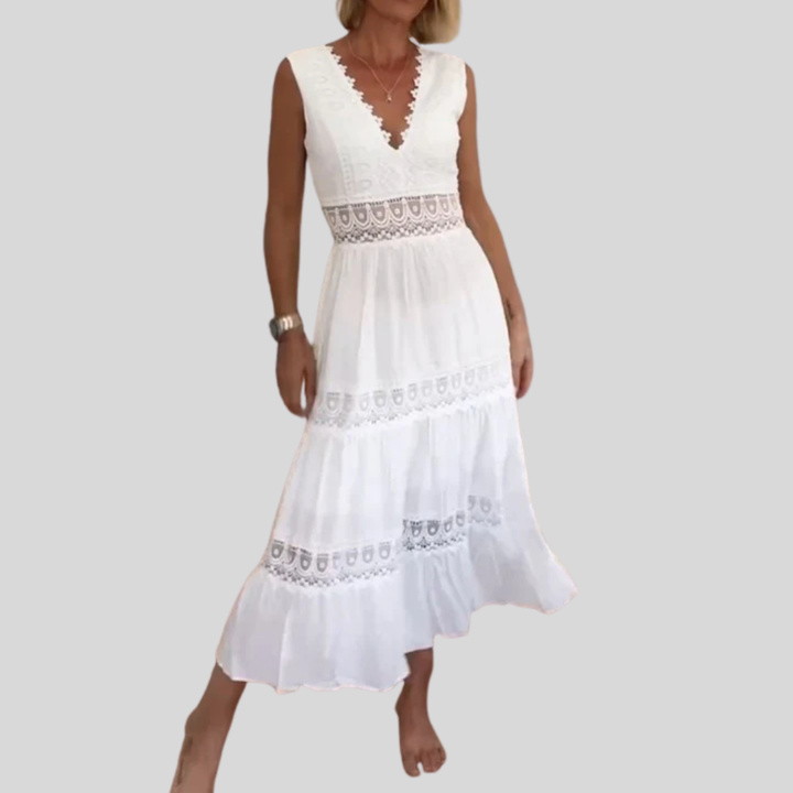 Circe - Spitzen-Camisolekleid mit V-Ausschnitt