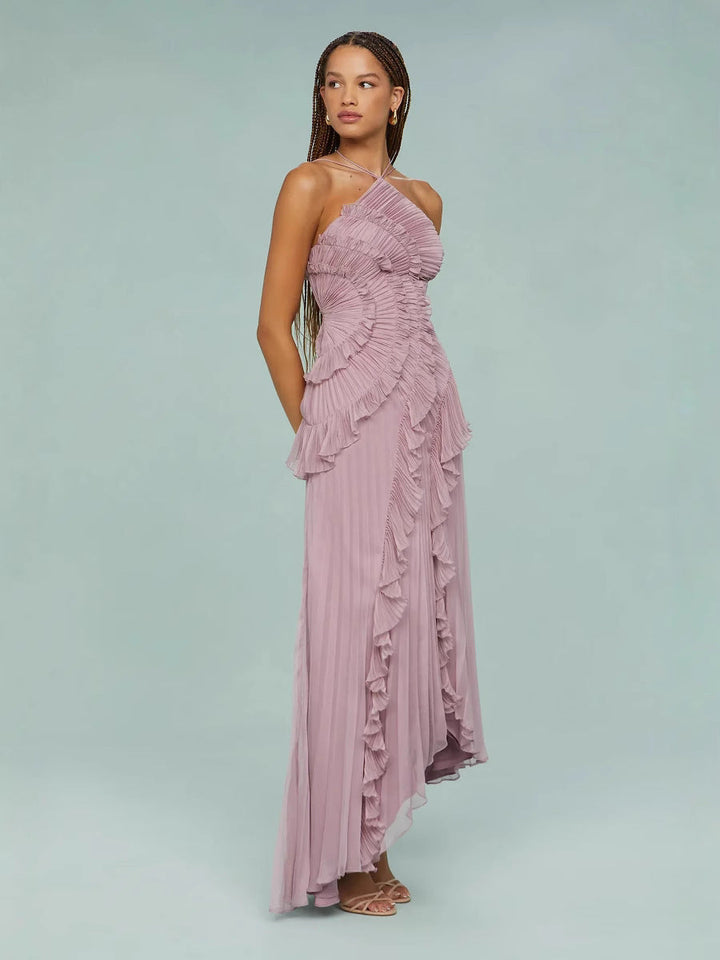 LIYANA | Elegantes Rüschen Maxikleid für Hochzeitsgäste