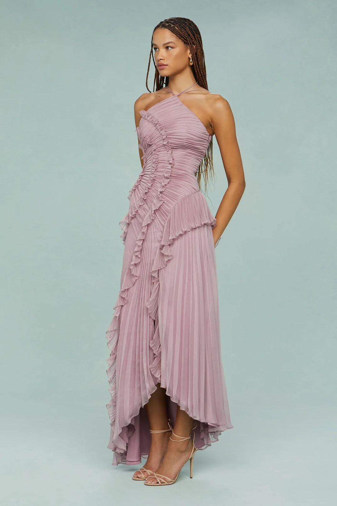 LIYANA | Elegantes Rüschen Maxikleid für Hochzeitsgäste