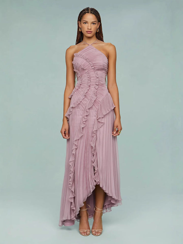 LIYANA | Elegantes Rüschen Maxikleid für Hochzeitsgäste