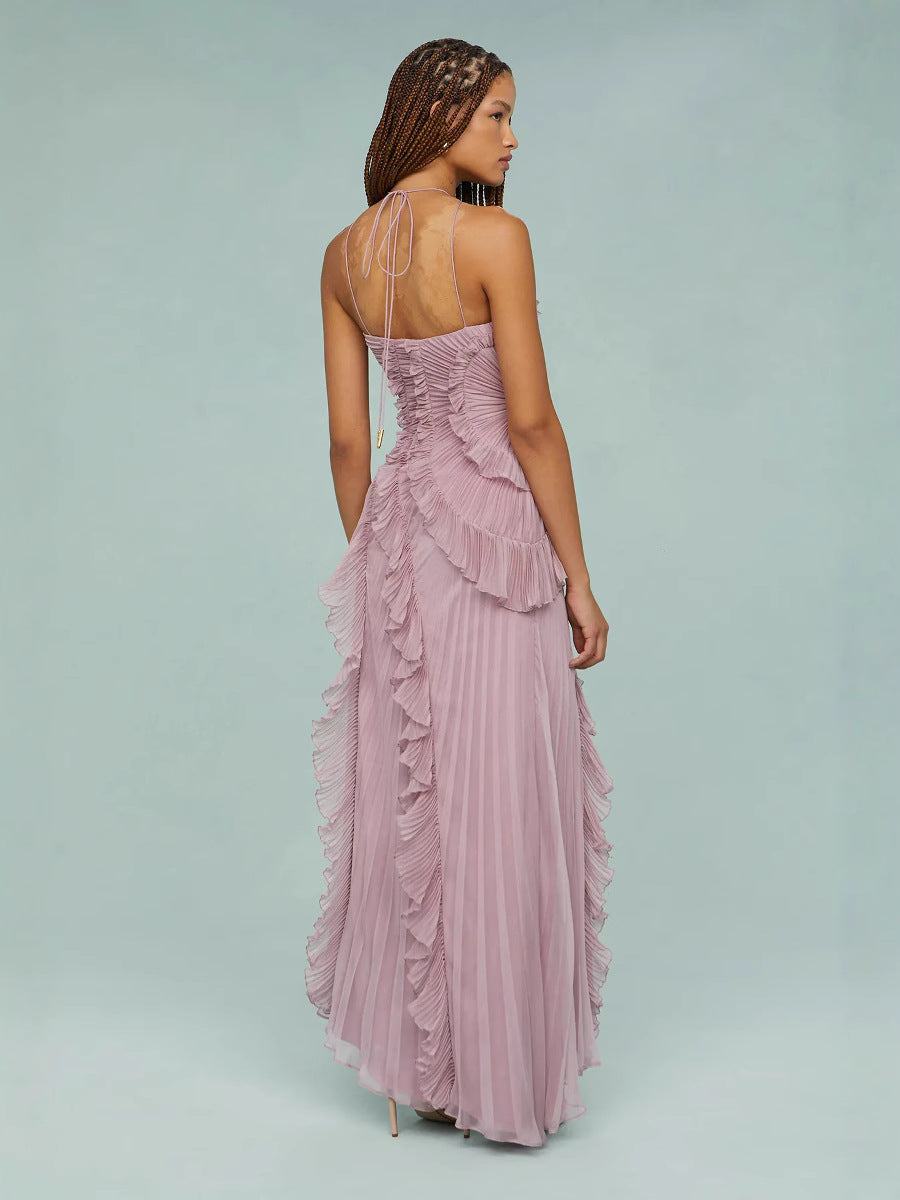 LIYANA | Elegantes Rüschen Maxikleid für Hochzeitsgäste