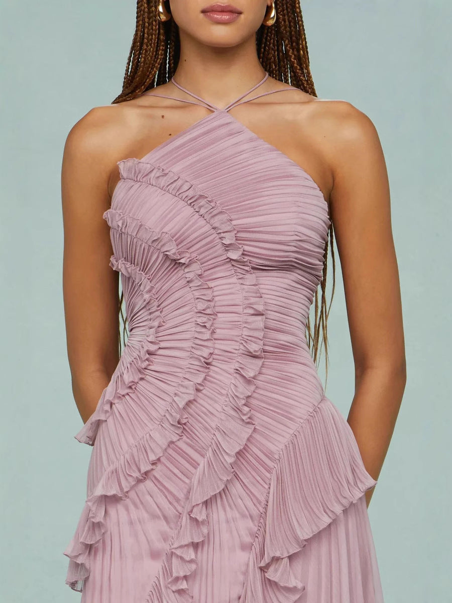 LIYANA | Elegantes Rüschen Maxikleid für Hochzeitsgäste