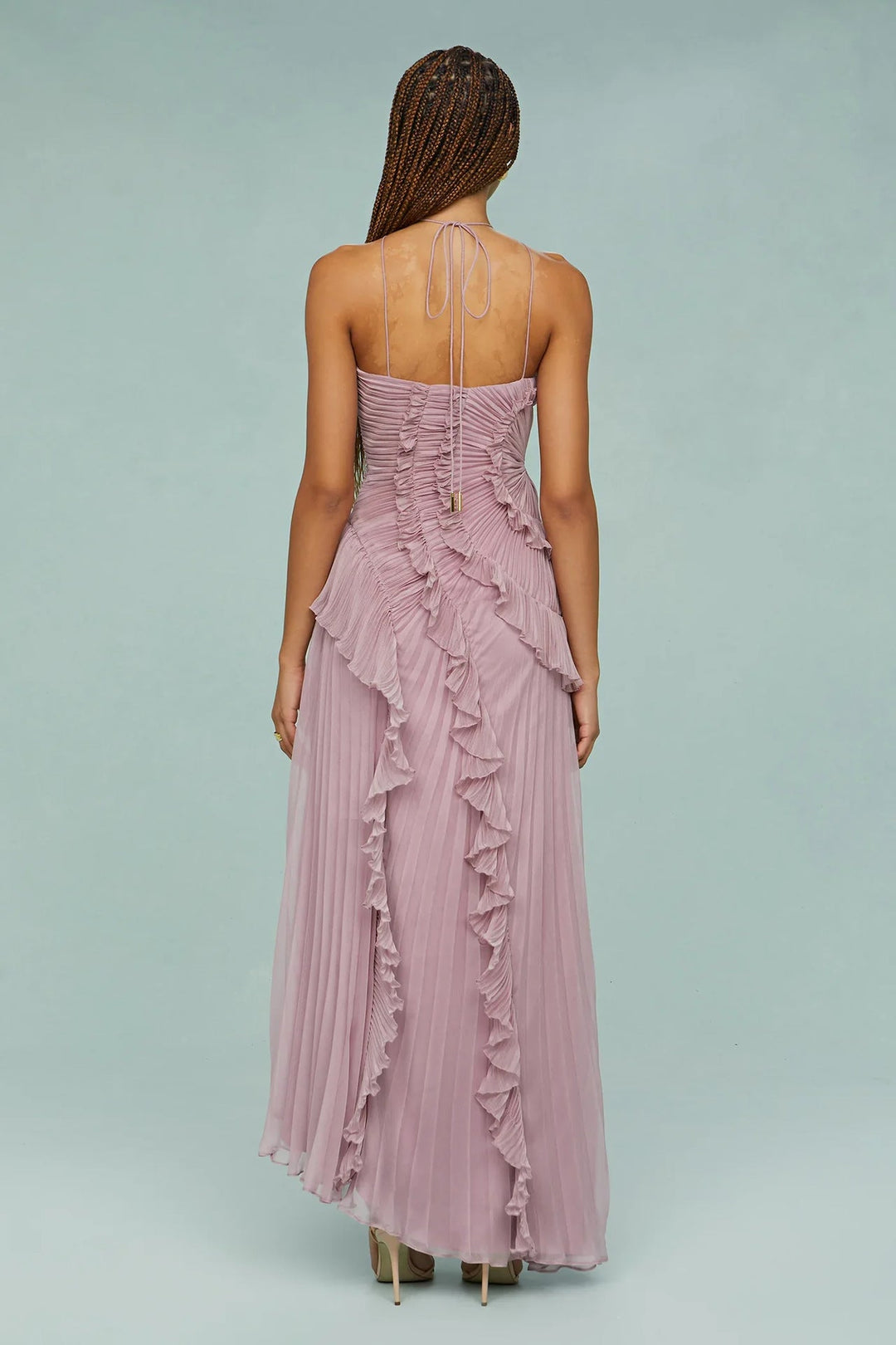 LIYANA | Elegantes Rüschen Maxikleid für Hochzeitsgäste