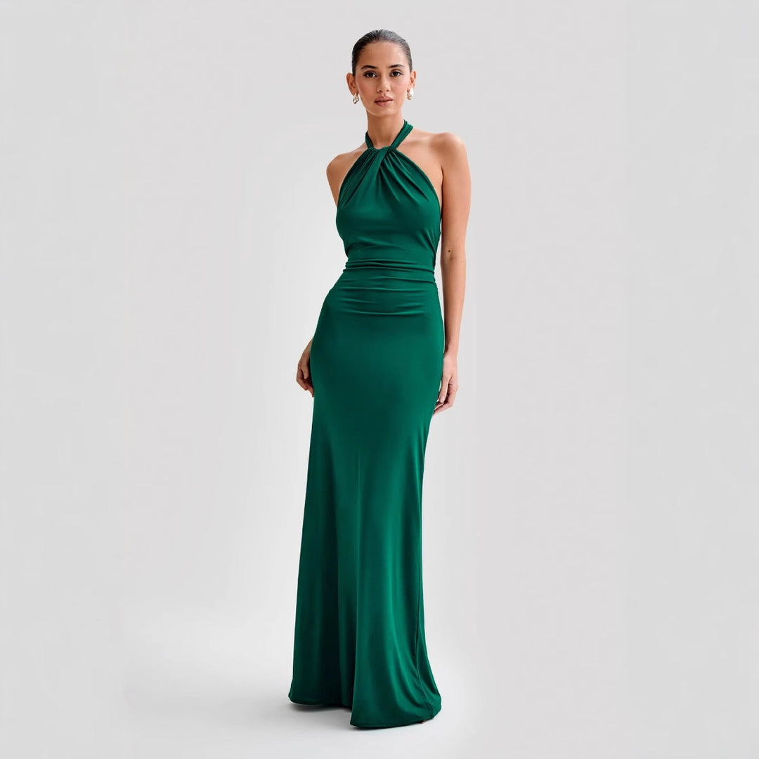 JANA | Elegantes Halterneck Maxikleid für Hochzeitsgäste
