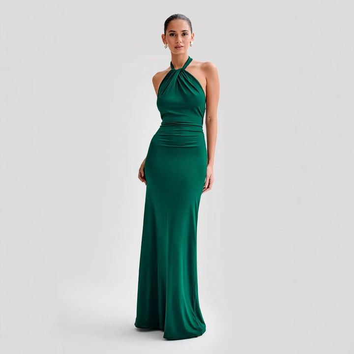 JANA | Elegantes Halterneck Maxikleid für Hochzeitsgäste