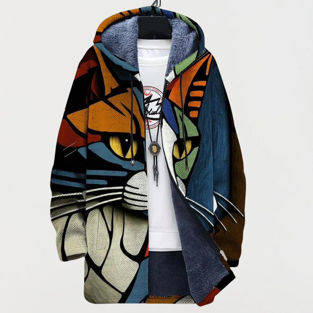 Jacke mit Katzenkopf-Muster
