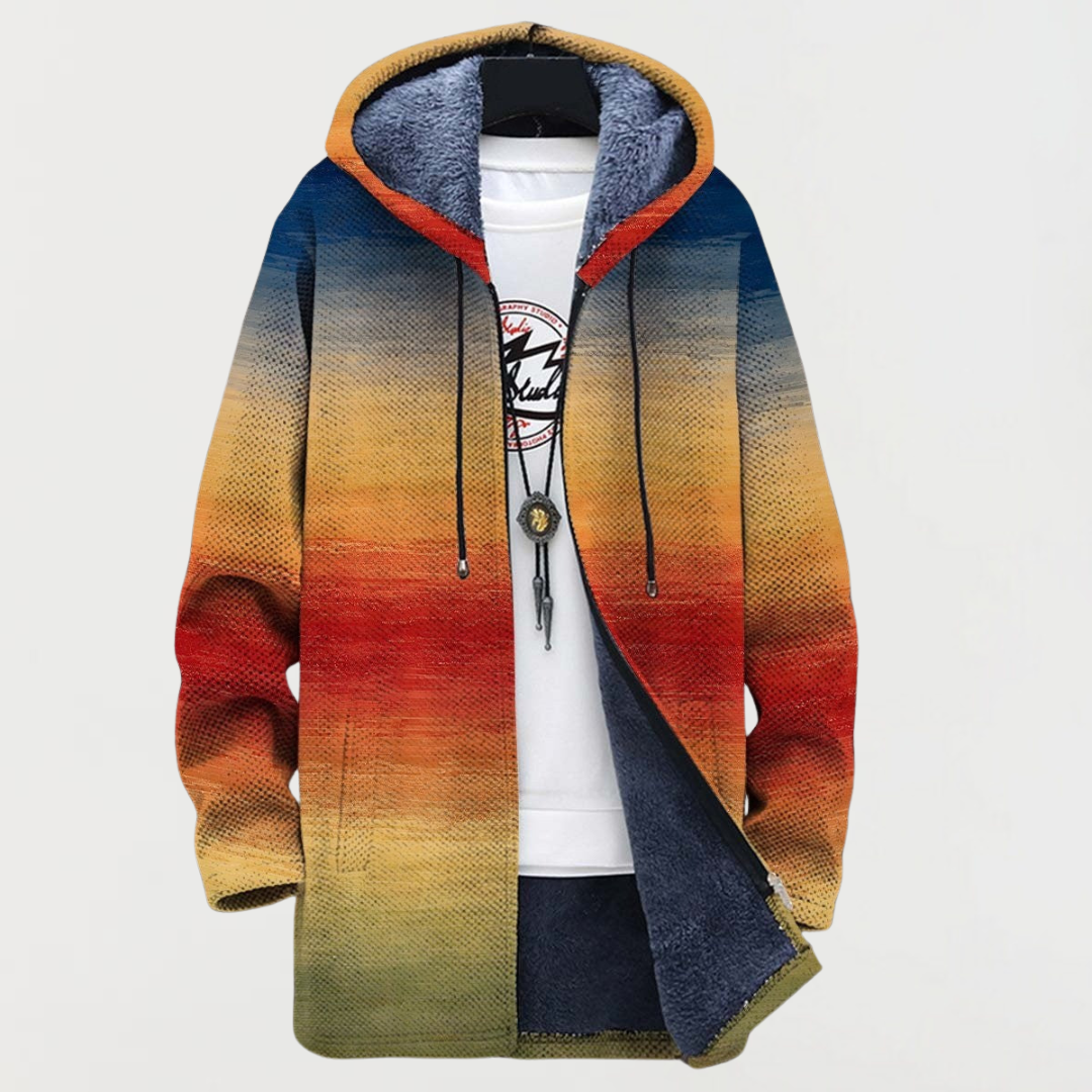 Jacke mit Sonnenuntergangs-Gradientenmuster