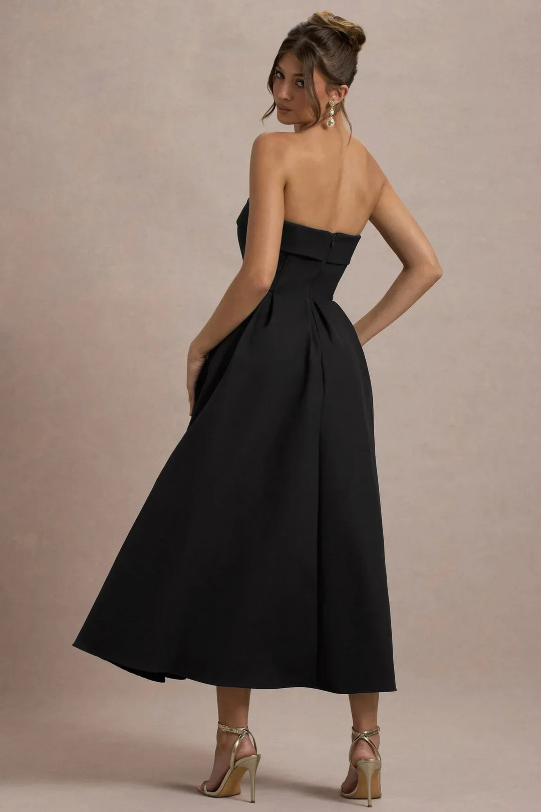 ANNE | Schulterfreies Midikleid für Hochzeitsgäste