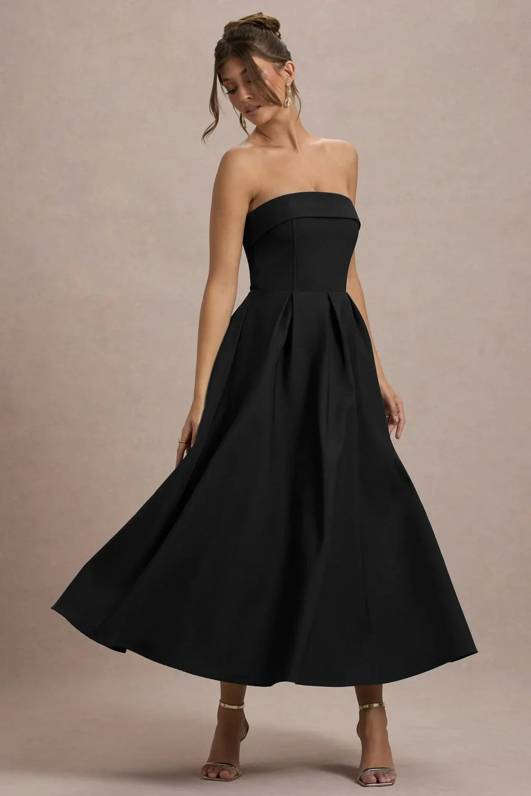 ANNE | Schulterfreies Midikleid für Hochzeitsgäste