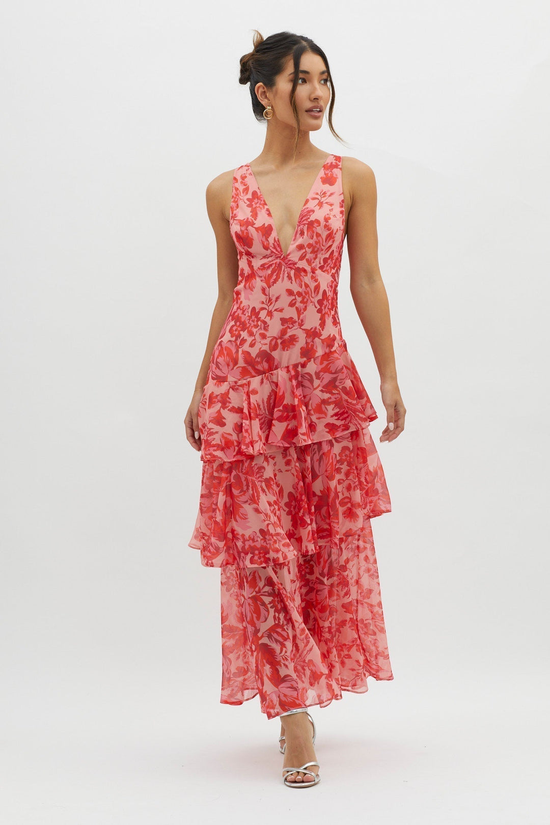 LISA | Florales Volant Maxikleid für die Sommerhochzeit