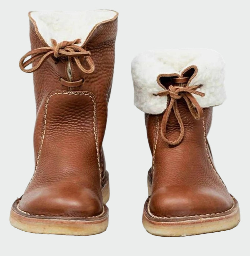Wasserdichte Lederstiefel für Männer mit Wollfutter
