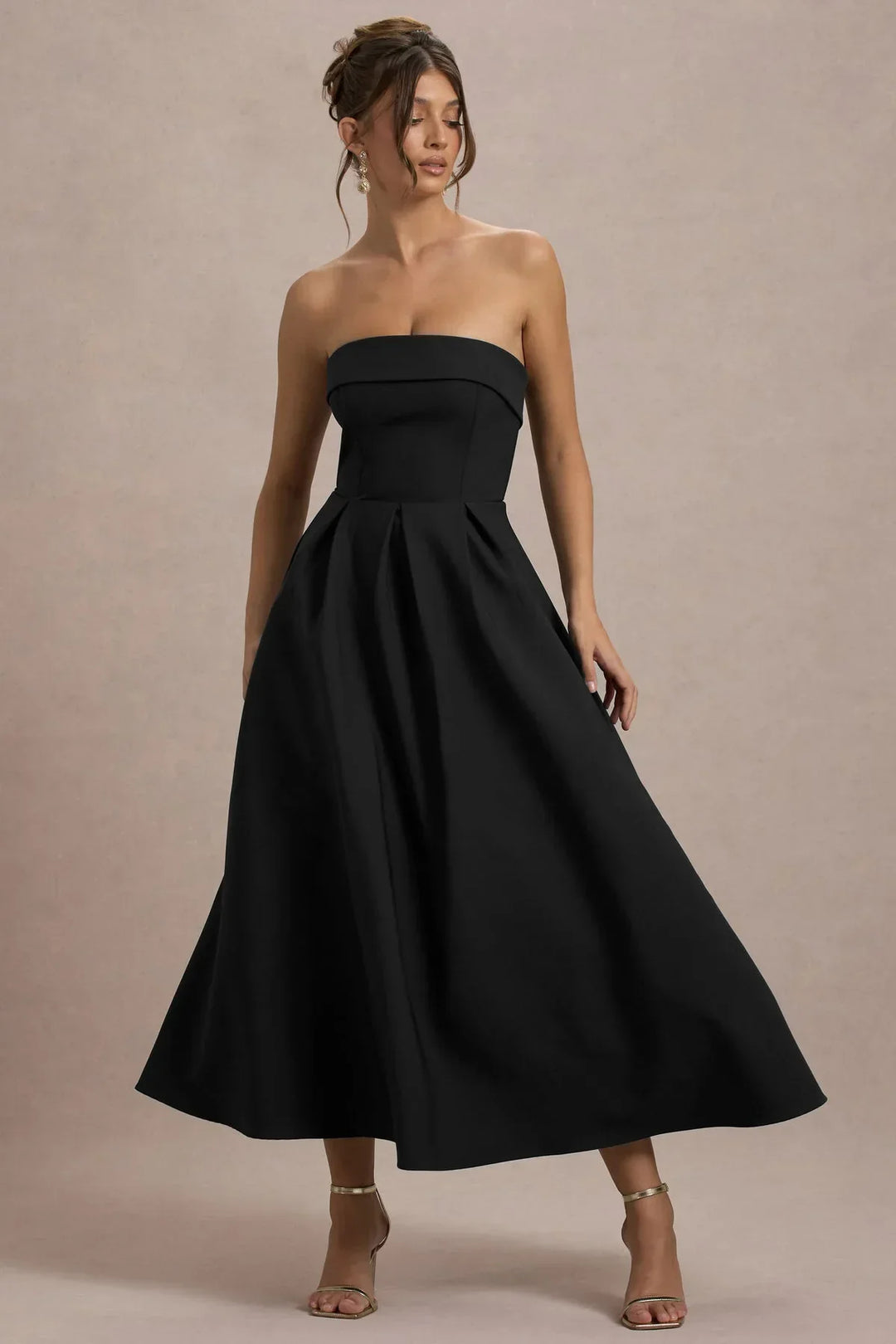 ANNE | Schulterfreies Midikleid für Hochzeitsgäste