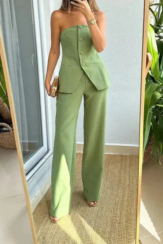 BRIA - Zweiteiliges Set ohne Ärmel mit Knöpfen