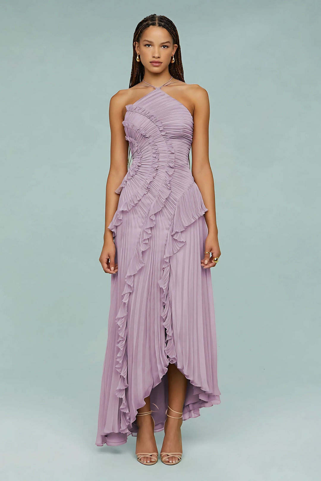 LIYANA | Elegantes Rüschen Maxikleid für Hochzeitsgäste