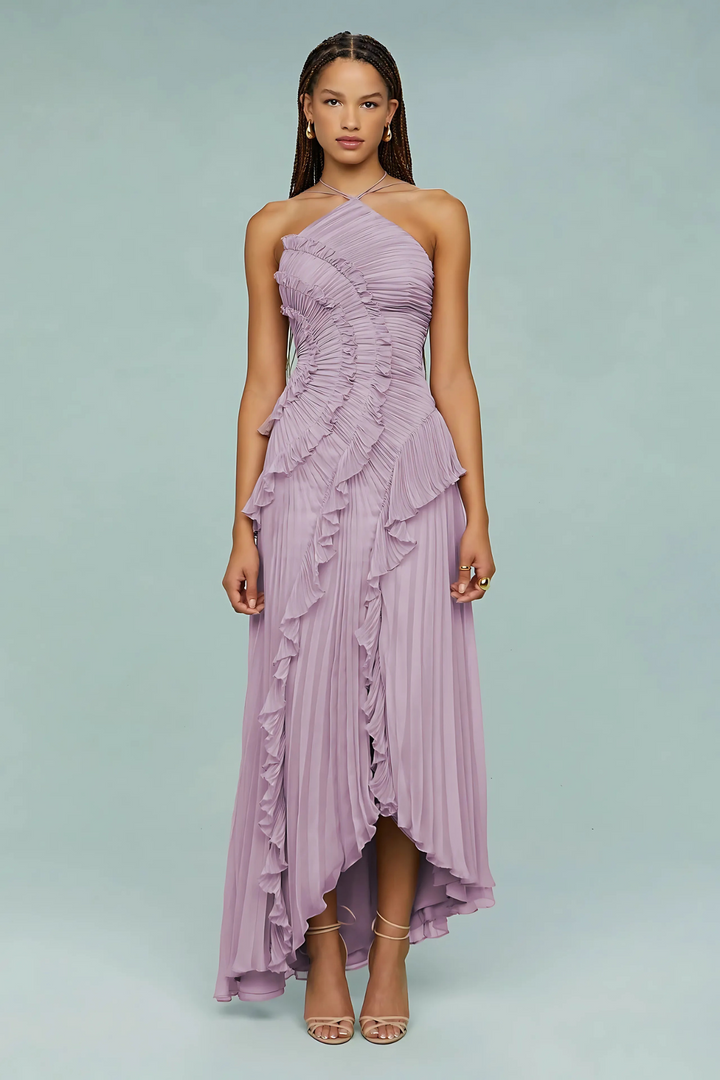 LIYANA | Elegantes Rüschen Maxikleid für Hochzeitsgäste