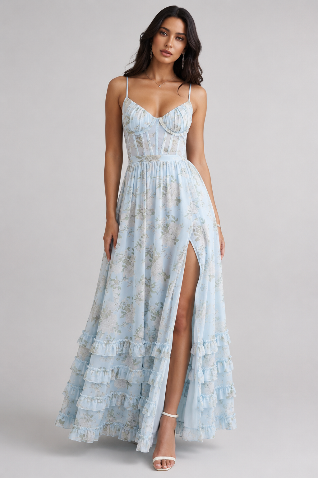 VIOLETTA | Elegantes Chiffon Maxikleid für Hochzeitsgäste